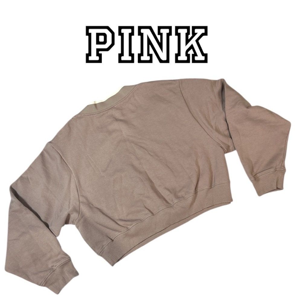 PINK Victoria’s Secret VNeck Cropped Sweatshirt - Size XL - Picture 2 of 3